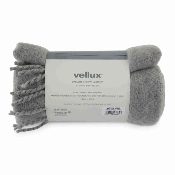 Luxury Mohair Solid Gray Throw by Vellux