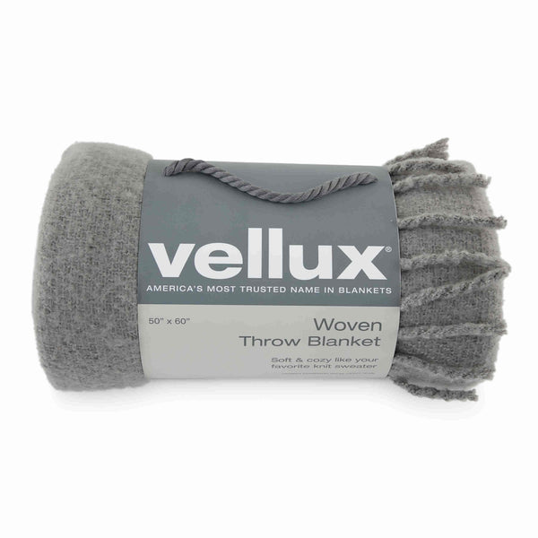 Luxury Mohair Solid Gray Throw by Vellux