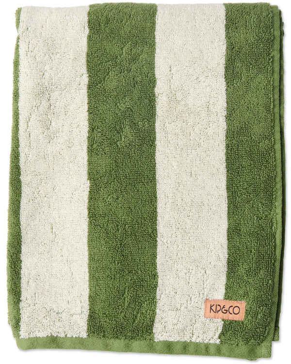 Moss Stripe Terry Bath Towel
