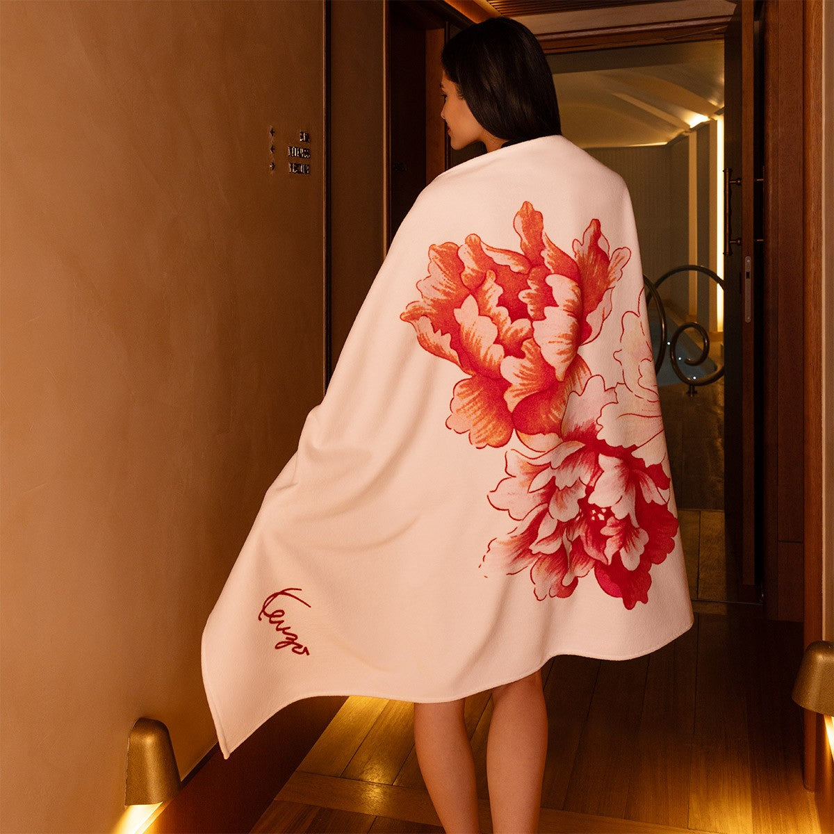Kenzo K Peony Beach Towel